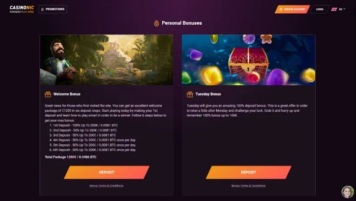 casinonic Gameplay